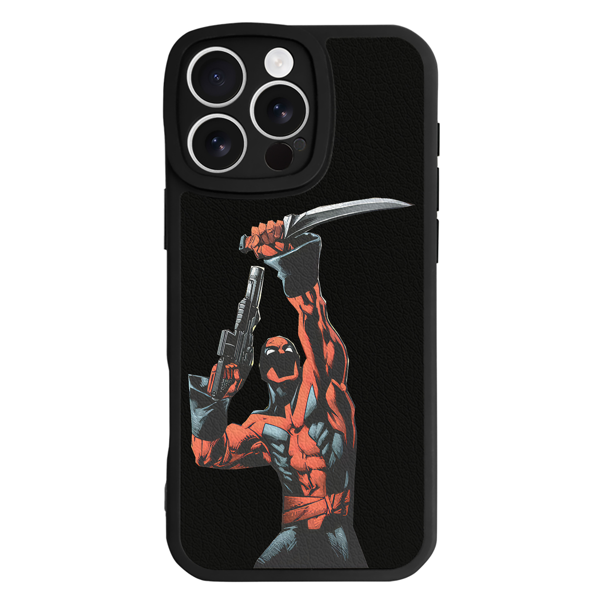 （画像用） Deadpool デッドプール 【iPhone 16シリーズ対応】シリコンスマホケース（レザー調） 材質：シリコン